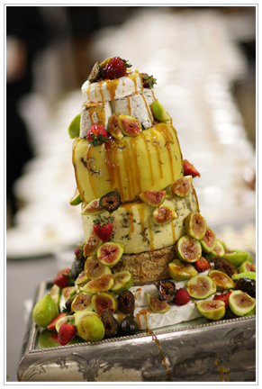 Cheese tower wedding cake