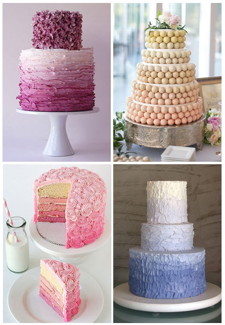 Ombre wedding cakes